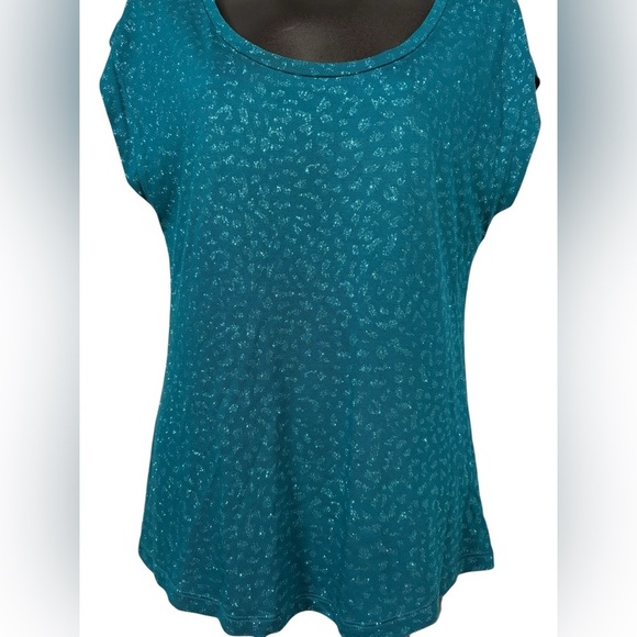 NWOT, New York & Company, Teal Glittering Top, Small - Picture 5 of 9